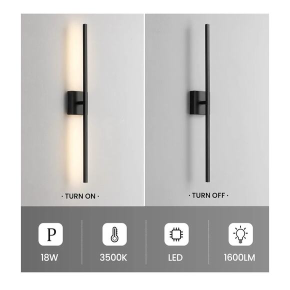 30" Brushed Black LED Bathroom Vanity Light Fixture Horizontal or Vertical - Picture 6 of 10